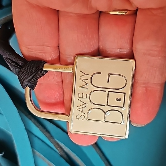 Save My Bag Turquoise Hippie Fringed Neoprene Tote Bag - Large - Picture 3 of 11